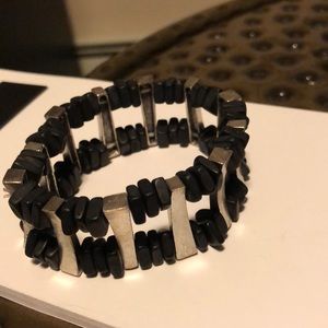 Black and silver bracelet